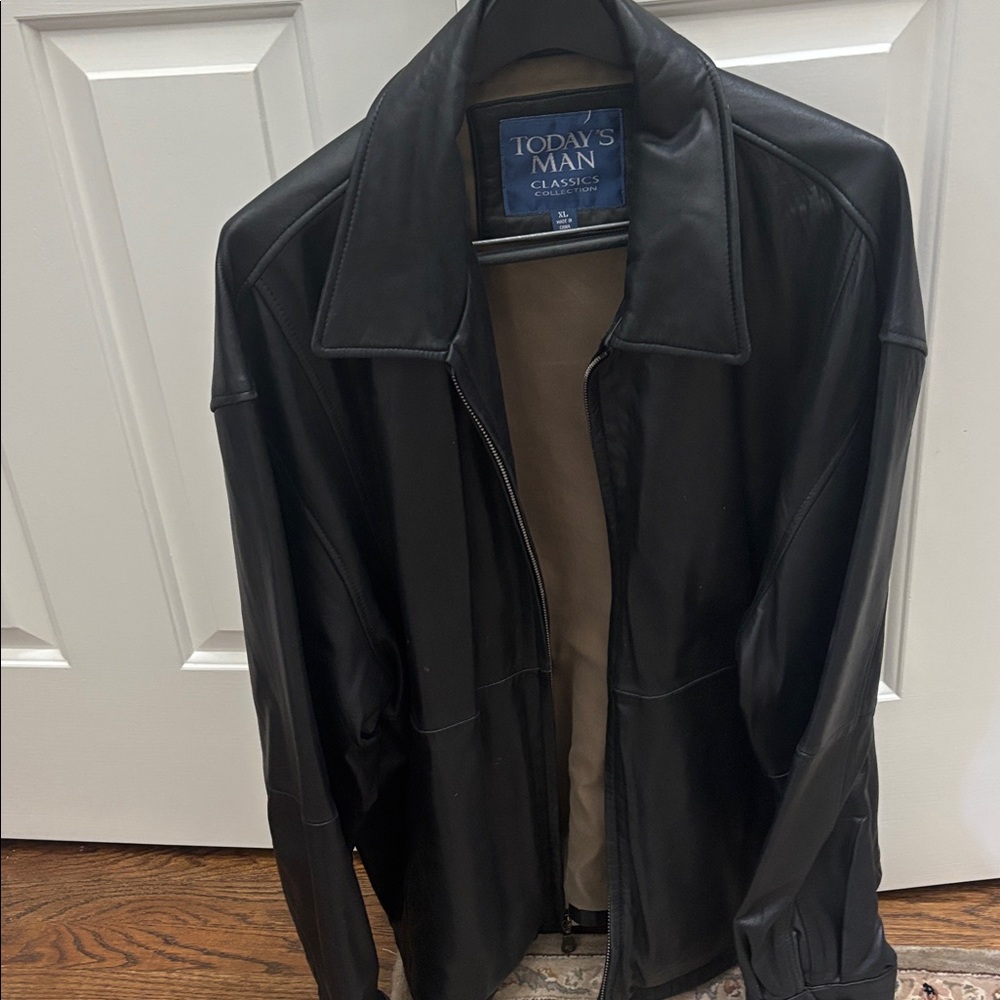 Black Leather Jacket by Today's Man